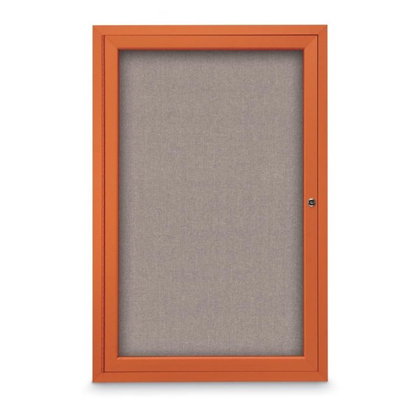 United Visual Products Slim Enclosed Corkboard, 11"x13-1/2", Satin Alum Frame/Forbo UVEB1113-SATIN-FORBO